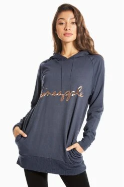 Pineapple Script Longline Hoodie