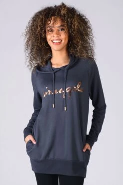 Pineapple Script Longline Hoodie -Pineapple 155558s4