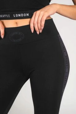 Pineapple Womens Tape Black Leggings -Pineapple 161 399s5