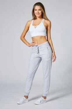 Pineapple Grey Skinny Zip Joggers