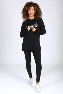Pineapple Black Side Slit Hoodie -Pineapple 300427s3