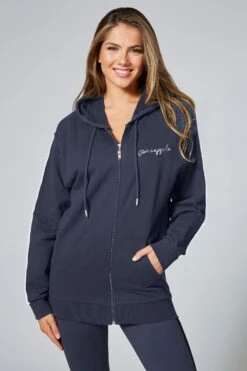 Pineapple Grey Stripe Zip Hoodie