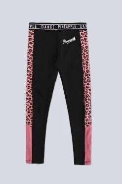 Pineapple Girls Leopard Panel Black Leggings -Pineapple 443052s6