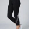 Pineapple Black Logo High Waisted Crop Leggings