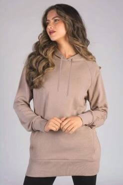 Pineapple Womens Longline Logo Brown Hoodie