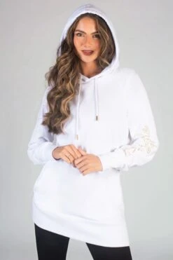 Pineapple Womens Longline Logo White Hoodie