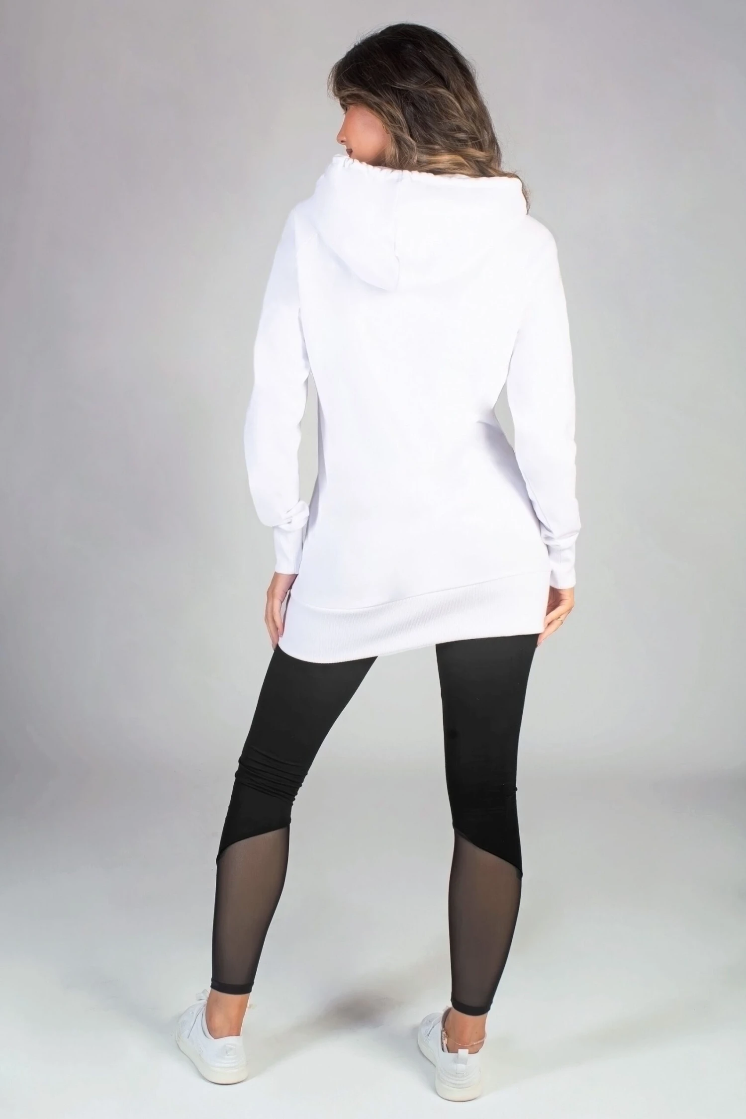 Pineapple Womens Longline Logo White Hoodie 2 Pineapple Womens Longline Logo White Hoodie - Image 2