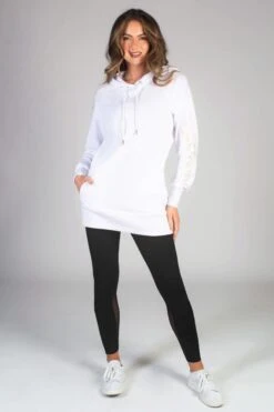 Pineapple Womens Longline Logo White Hoodie 8 Pineapple Womens Longline Logo White Hoodie -Pineapple 804 630s4