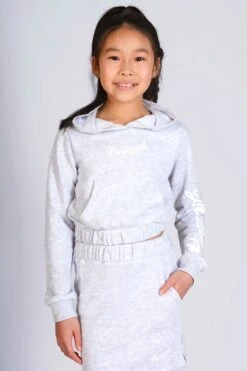 Pineapple Girls Grey Logo Bubble Hem Hoodie