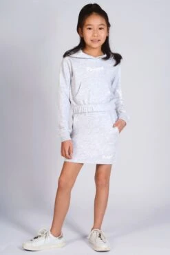 Pineapple Girls Grey Logo Bubble Hem Hoodie -Pineapple 875374s3