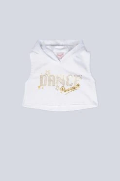 Pineapple Girls White Sleeveless Dance Crop Hoodie -Pineapple 939422s5