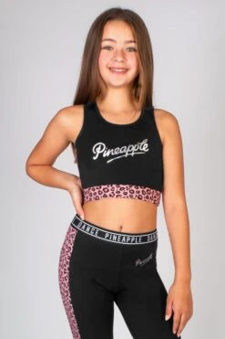 Pineapple Girls Band Midi Crop Black Top
