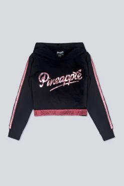 Pineapple Tape Hem Black Hoodie -Pineapple C47163s5