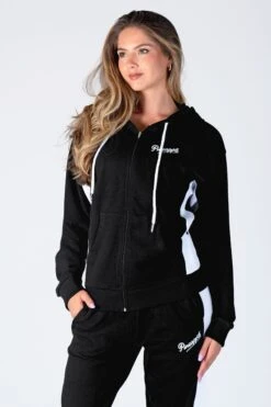 Pineapple Black Stripe Panel Zip Hoodie