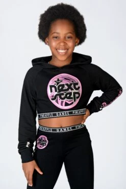 Pineapple Black The Next Step Black Crop Hoodie