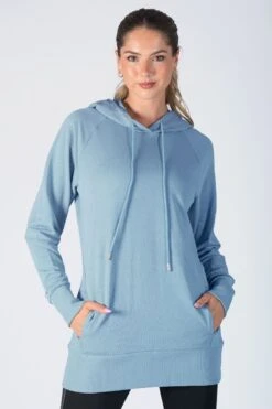 Pineapple Blue Longline Logo Hoodie