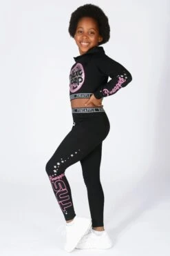 Pineapple Black The Next Step Black Crop Hoodie -Pineapple D18038s3