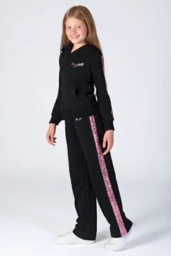 Pineapple Black Sequin Stripe Zip Hoodie -Pineapple D18047s4