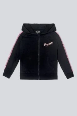 Pineapple Black Sequin Stripe Zip Hoodie -Pineapple D18047s5