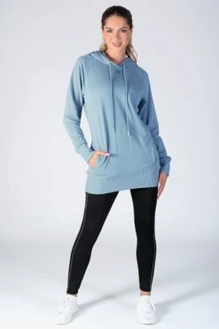 Pineapple Blue Longline Logo Hoodie -Pineapple D18510s3