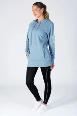 Pineapple Blue Longline Logo Hoodie -Pineapple D18510s4