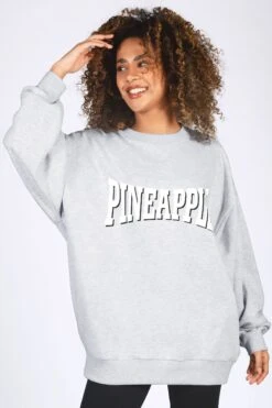 Pineapple Oversized Grey Logo Sweat Top