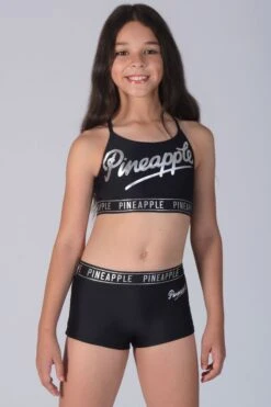 Pineapple Girls Black Jacquard 2 Piece Bikini Set
