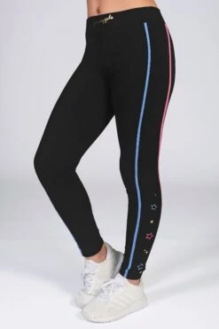 Pineapple Girls Black Star Piping Leggings