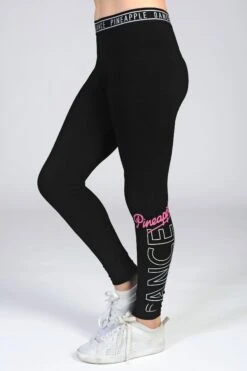 Pineapple Girls Black Logo Dance Leggings