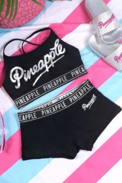Pineapple Girls Black Jacquard 2 Piece Bikini Set -Pineapple D64635s5