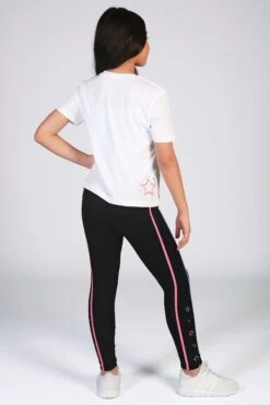 Pineapple Girls Black Star Piping Leggings 8 Pineapple Girls Black Star Piping Leggings -Pineapple D64643s4