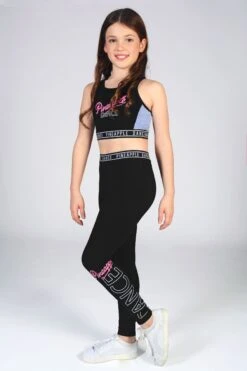 Pineapple Girls Black Logo Dance Leggings -Pineapple D64644s3