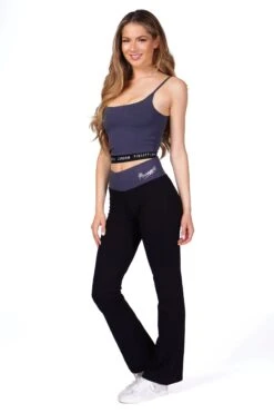 Pineapple Contrast Band Boot Cut Jersey Trousers -Pineapple M29139s3