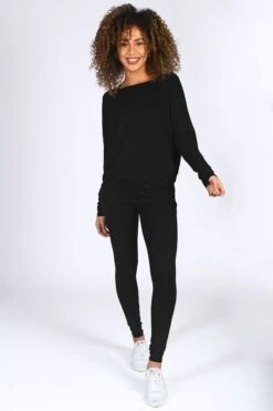 Pineapple Womens Black Monroe Long Sleeve Jersey Top