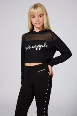 Mesh Panel Crop Hoodie -Pineapple girl mesh panel crop hoodie TH1546CA1 03