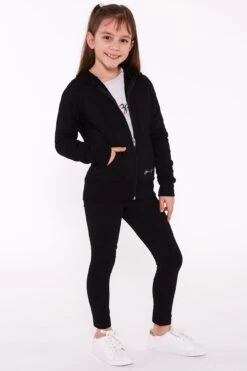 Diamante Zip Hoodie -Pineapple girls black diamante zip hoodie 03 5911effa ec41 41cb b418 46e7fd8506a5