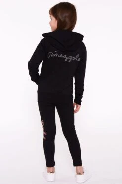 Diamante Zip Hoodie -Pineapple girls black diamante zip hoodie 05 304f5385 6d53 470a bed3 c0c9de22b7e6