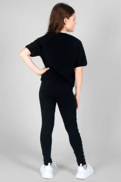 Heart Stud Leggings -Pineapple girls black heart stud leggings 04