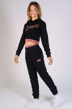 Jacquard Tape Joggers -Pineapple girls black jacquard tape joggers 03 a0488016 a436 4bcc 9e10 e1e002a4cbba