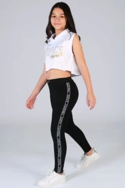 Jacquard Tape Leggings 6 Jacquard Tape Leggings -Pineapple girls black jacquard tape leggings PT1845CA1 03