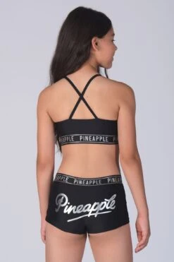 Jacquard Two Piece Bikini Set -Pineapple girls black jacquard two piece bikini set sw0006ca1 04