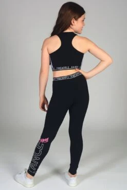Logo Dance Leggings 7 Logo Dance Leggings -Pineapple girls black logo dance leggings PT1842CA1 04