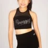 Logo Mesh Panel Crop Top