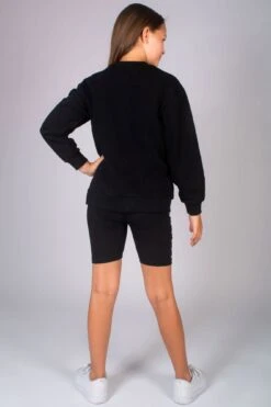 Logo Sweatshirt -Pineapple girls black logo sweatshirt tl1627ca1 05