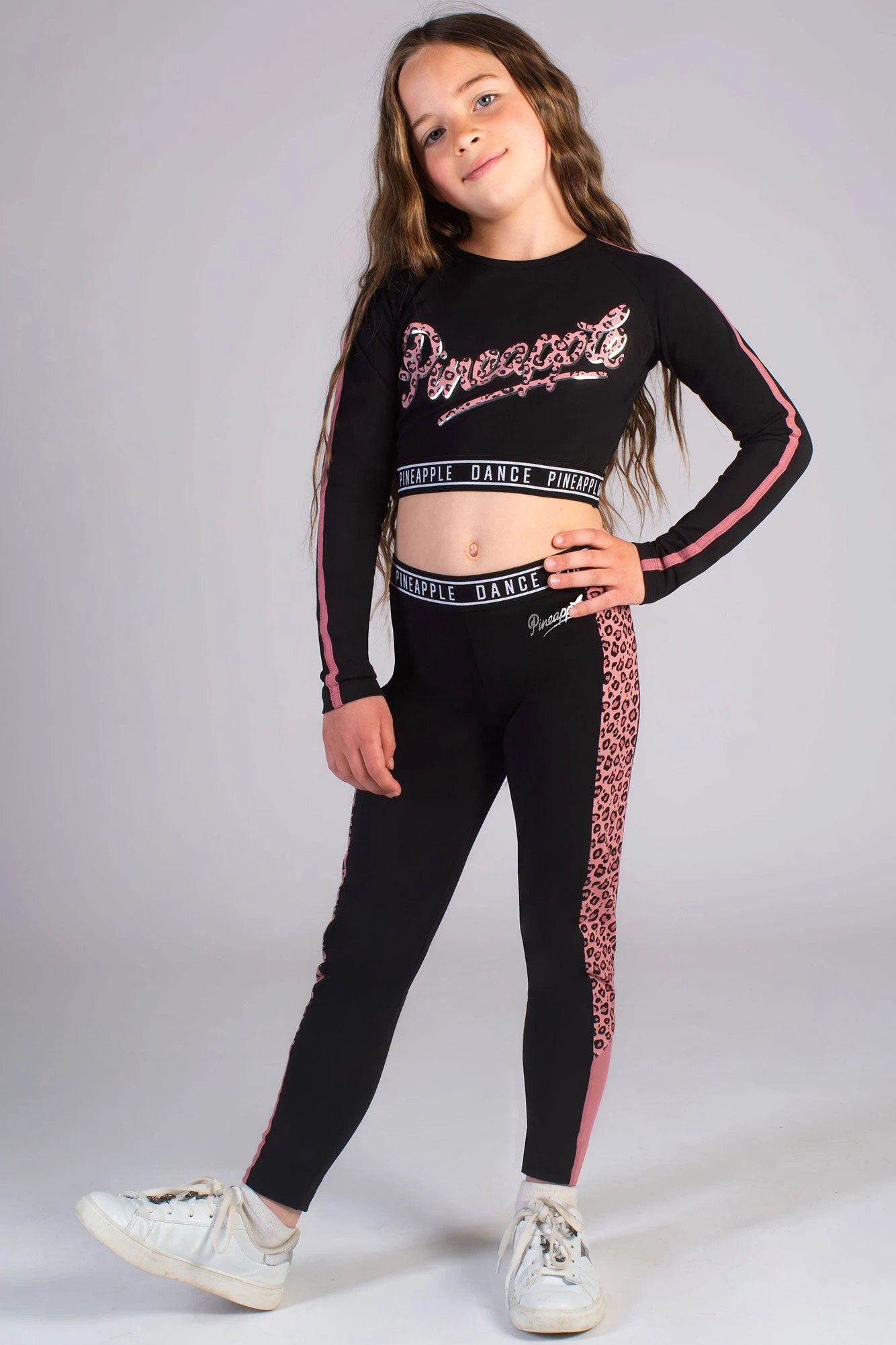 Leopard Logo Long Sleeve Crop Top 2 Leopard Logo Long Sleeve Crop Top - Image 2