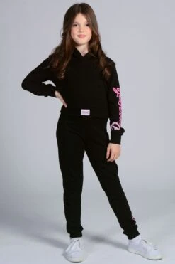 Ombré Logo Crop Hoodie -Pineapple girls black ombre crop hoodie 03 4d697fc1 1d29 4c2a 9755 8cf8699044f1