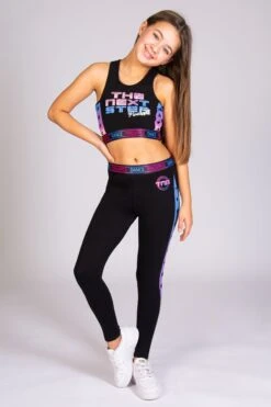 The Next Step Leggings With Star Panel -Pineapple girls black pineapple the next step star panel legging 02 4b760e38 74bc 4dc5 968f f93255a9ceaa