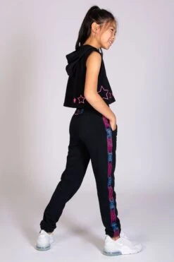 The Next Step Tape Joggers -Pineapple girls black pineapple the next step tape joggers 04