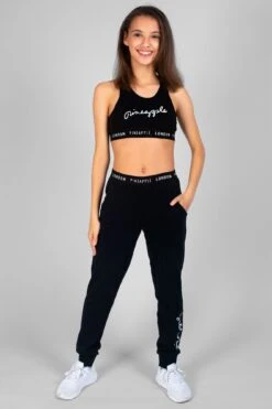 Script Crop Top -Pineapple girls black script crop top 03