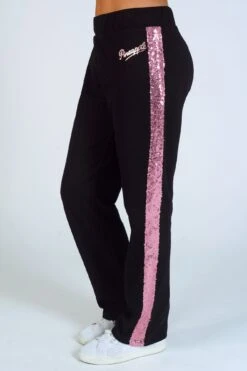 Sequin Stripe Wide Leg Joggers